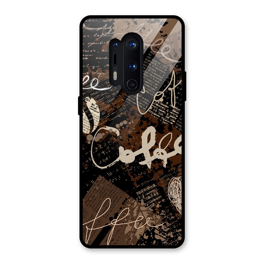 Coffee Scribbles Glass Back Case for OnePlus 8 Pro