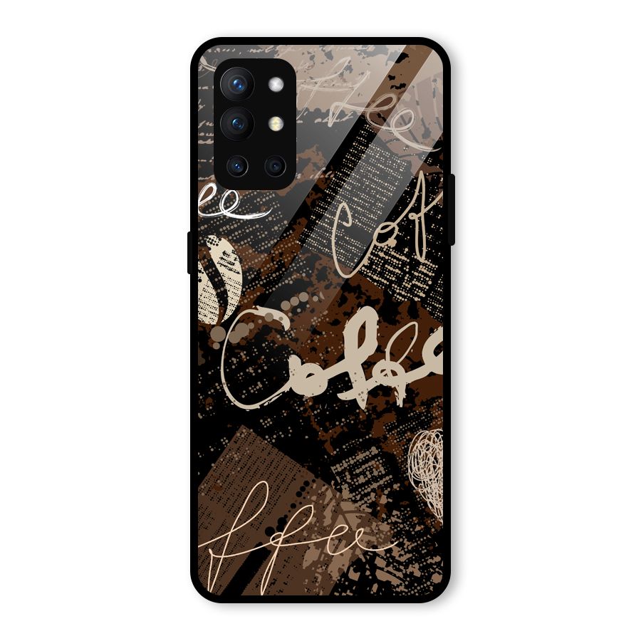 Coffee Scribbles Glass Back Case for OnePlus 9R