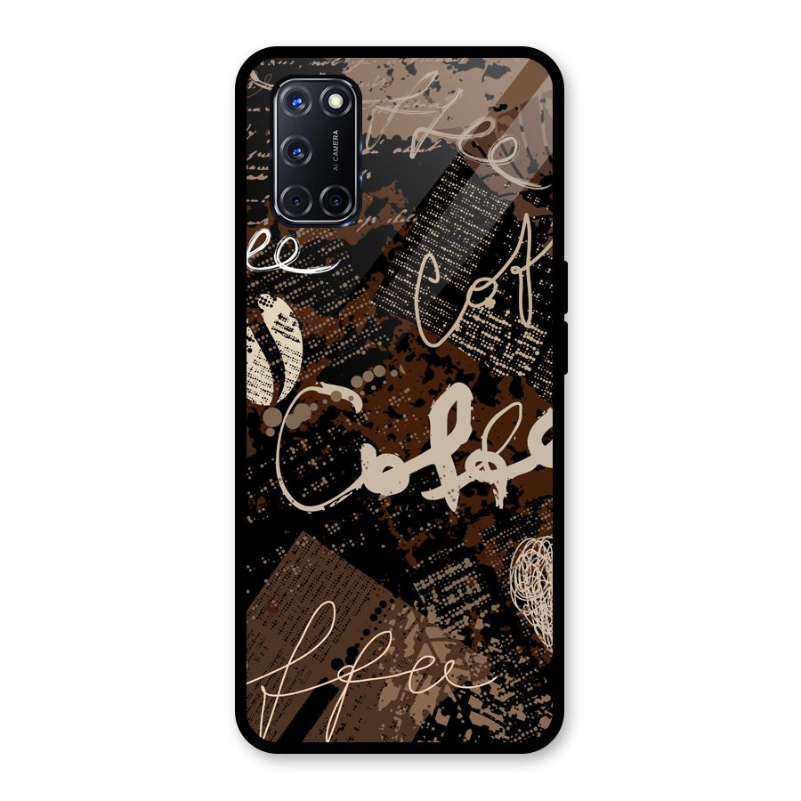 Coffee Scribbles Glass Back Case for Oppo A52