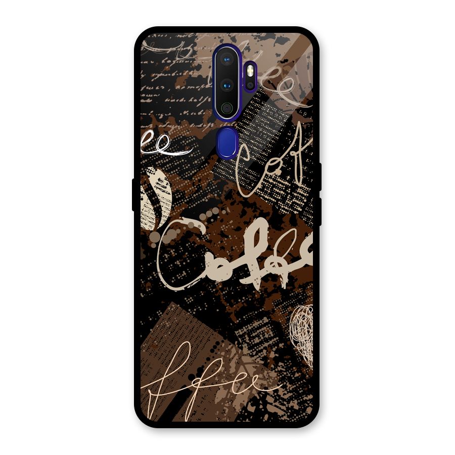 Coffee Scribbles Glass Back Case for Oppo A9 (2020)