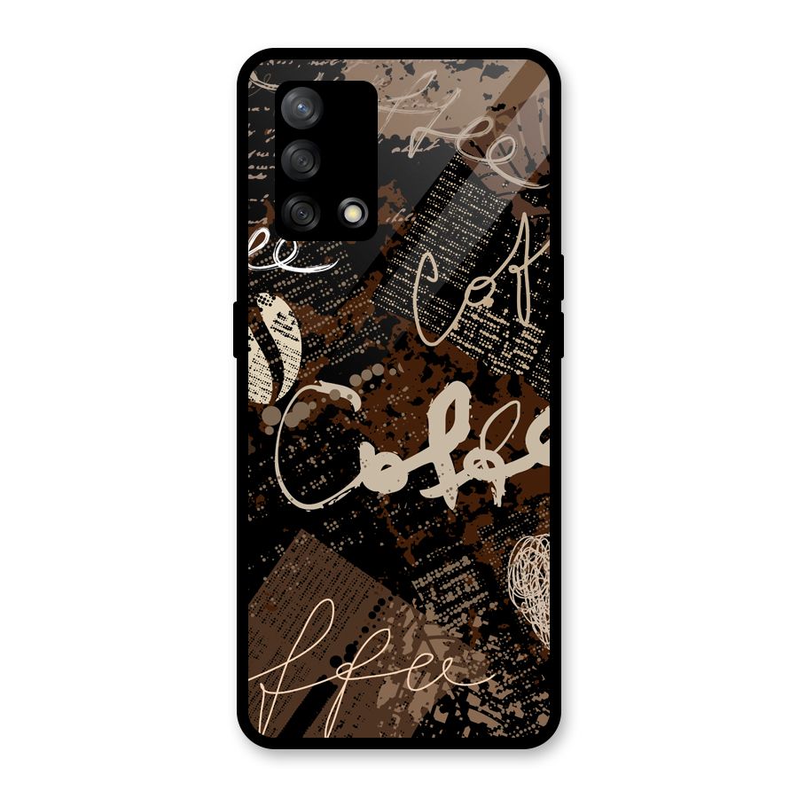 Coffee Scribbles Glass Back Case for Oppo F19