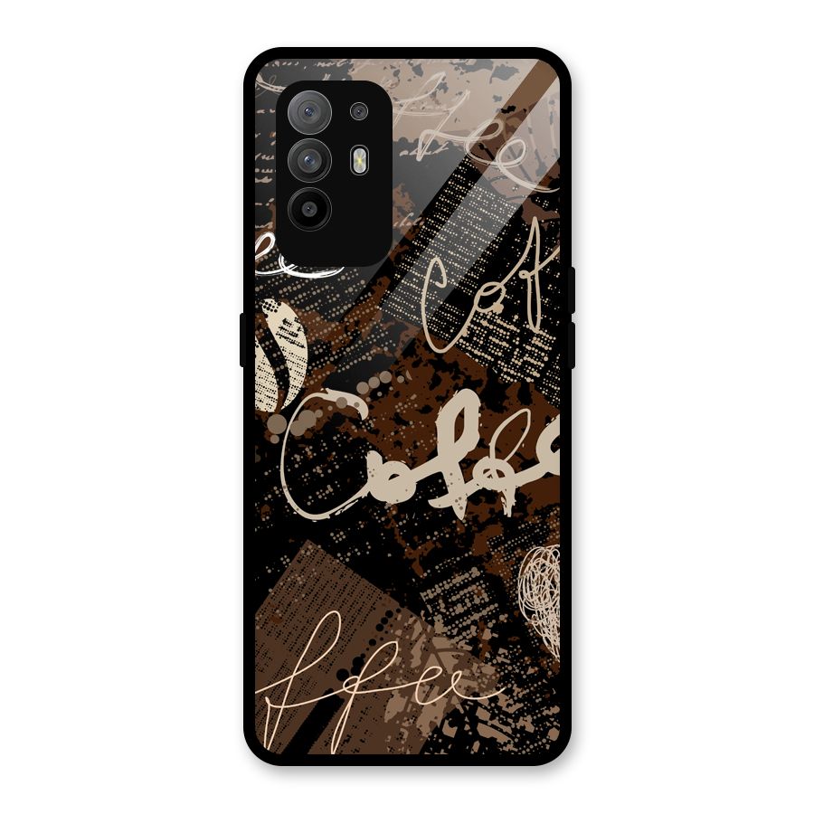 Coffee Scribbles Glass Back Case for Oppo F19 Pro Plus 5G