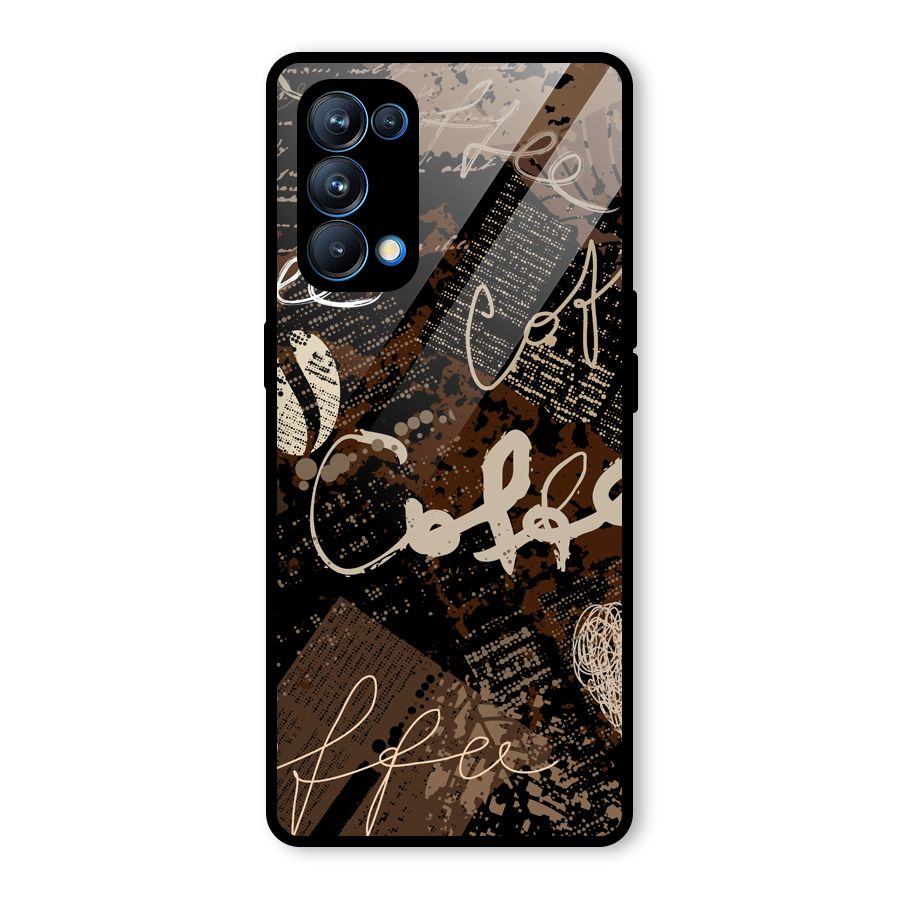 Coffee Scribbles Glass Back Case for Oppo Reno5 Pro 5G