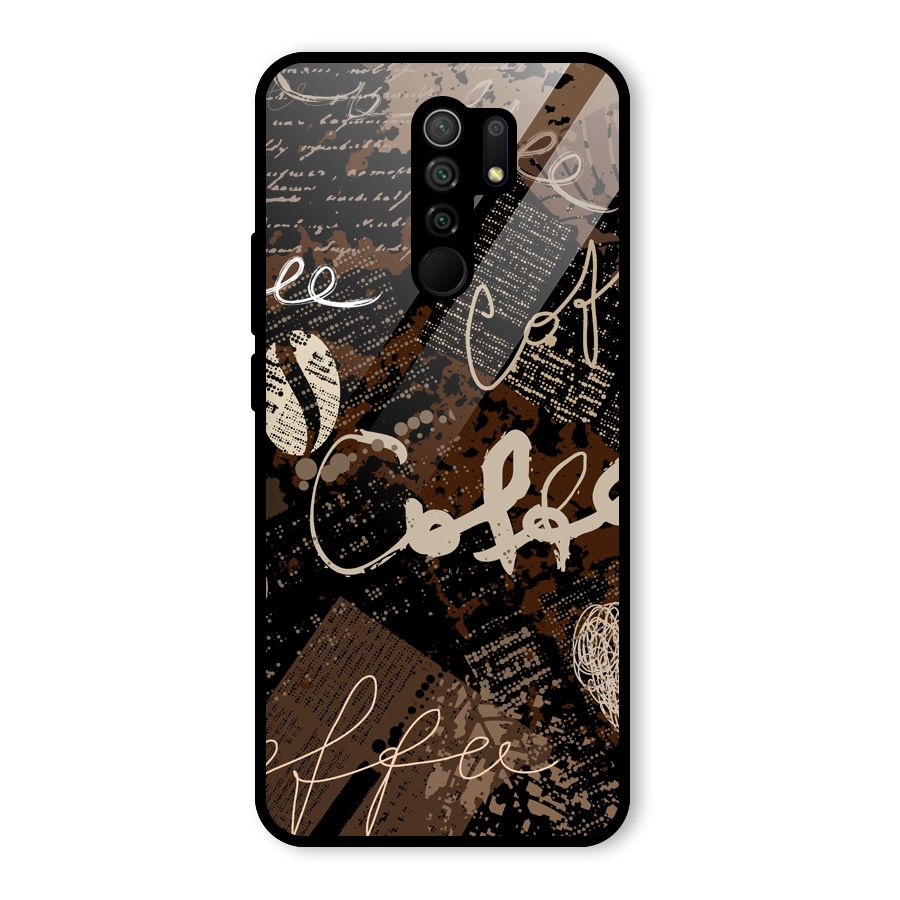 Coffee Scribbles Glass Back Case for Poco M2