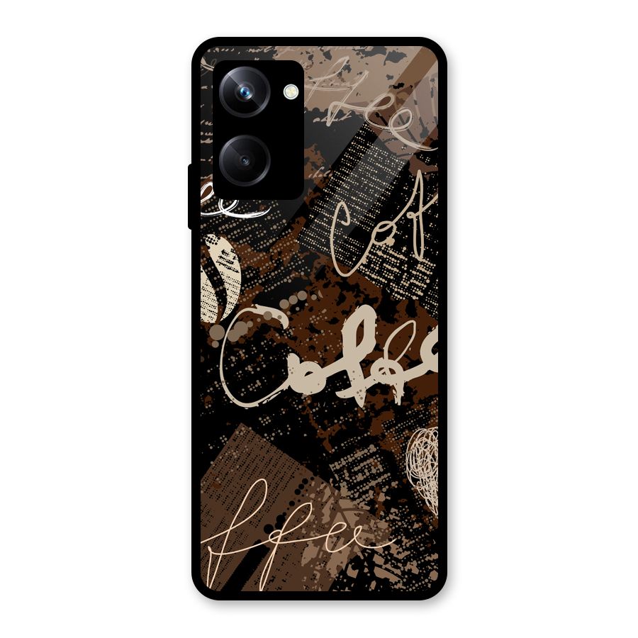 Coffee Scribbles Glass Back Case for Realme 10 Pro