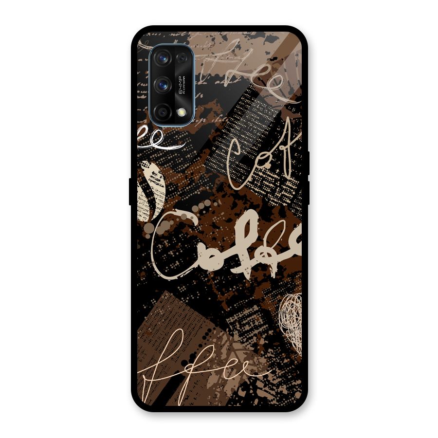 Coffee Scribbles Glass Back Case for Realme 7 Pro