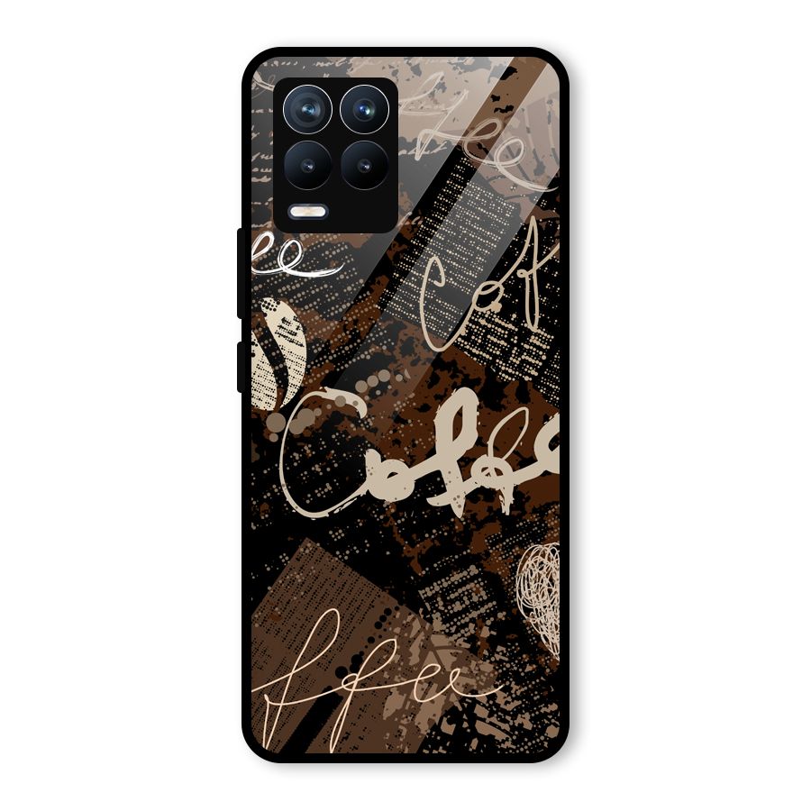 Coffee Scribbles Glass Back Case for Realme 8