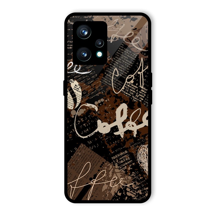 Coffee Scribbles Glass Back Case for Realme 9 Pro Plus 5G