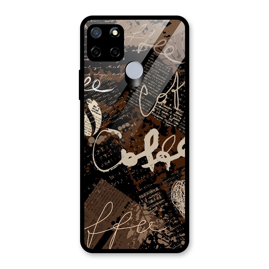 Coffee Scribbles Glass Back Case for Realme C12