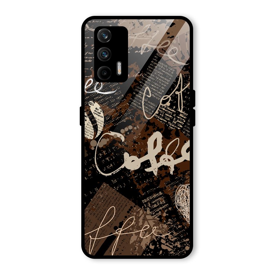 Coffee Scribbles Glass Back Case for Realme GT 5G