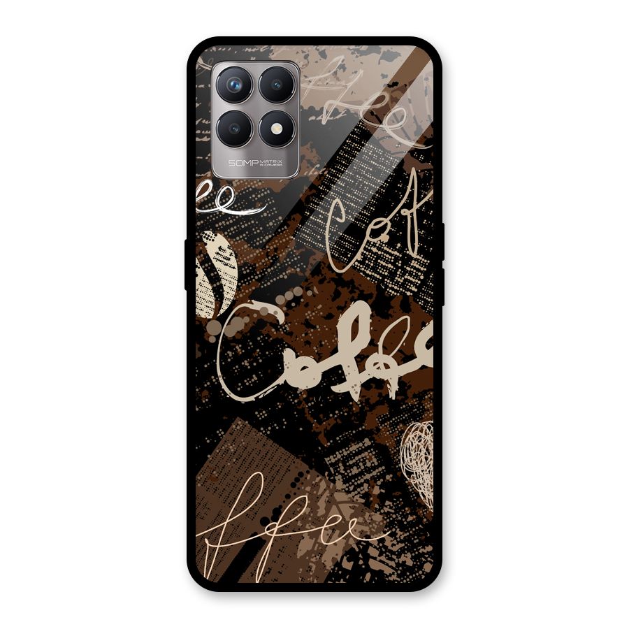 Coffee Scribbles Glass Back Case for Realme Narzo 50