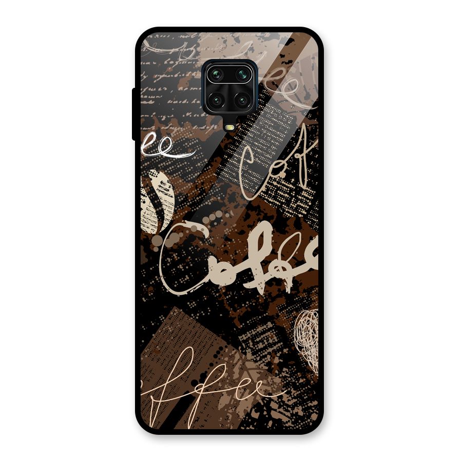 Coffee Scribbles Glass Back Case for Redmi Note 10 Lite