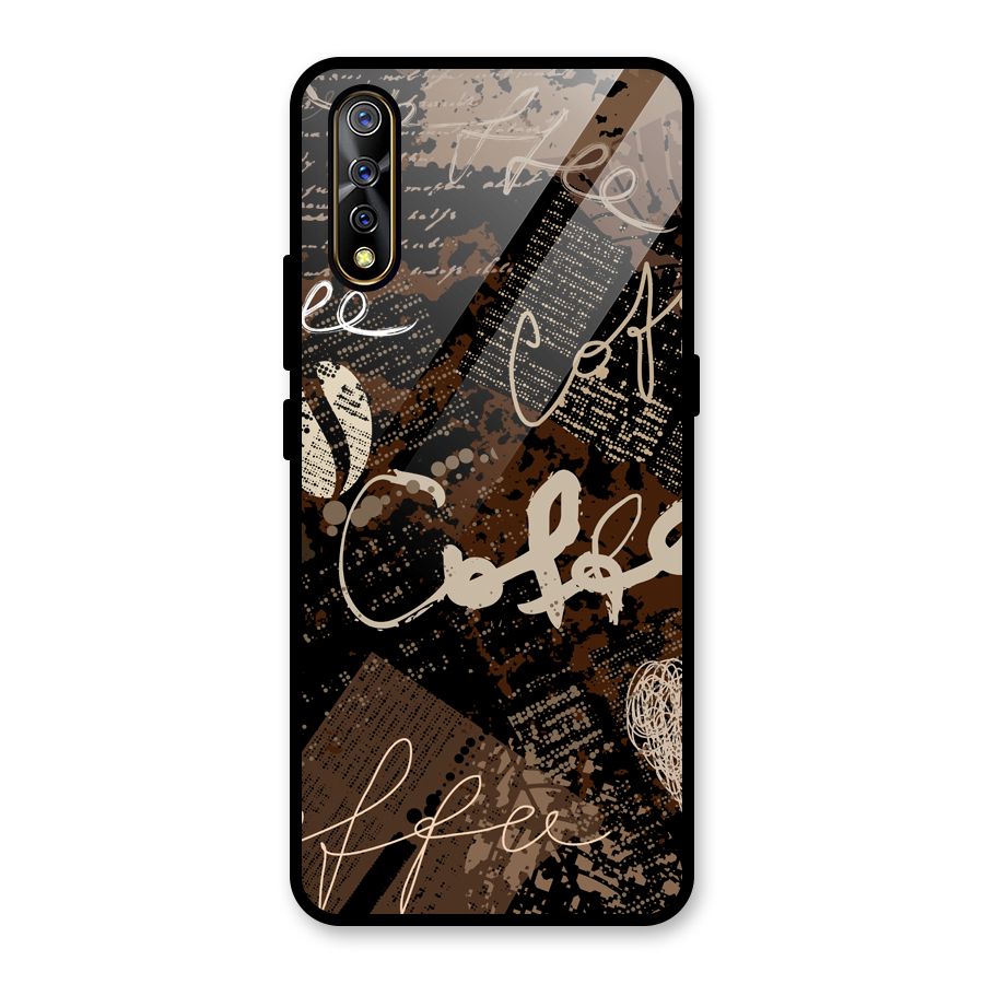 Coffee Scribbles Glass Back Case for Vivo S1