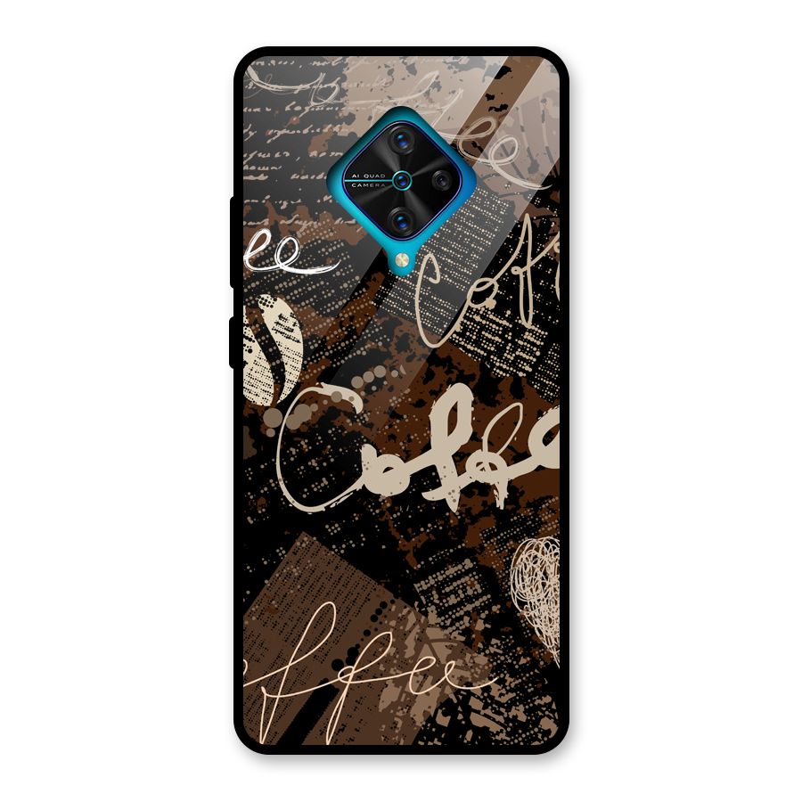 Coffee Scribbles Glass Back Case for Vivo S1 Pro