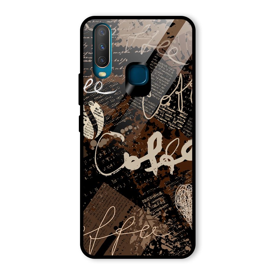 Coffee Scribbles Glass Back Case for Vivo U10