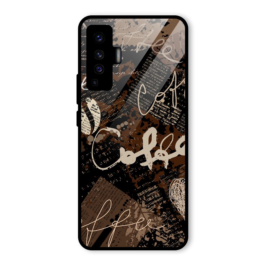 Coffee Scribbles Glass Back Case for Vivo X50