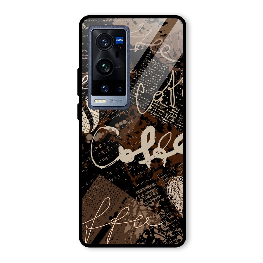 Coffee Scribbles Glass Back Case for Vivo X60 Pro Plus