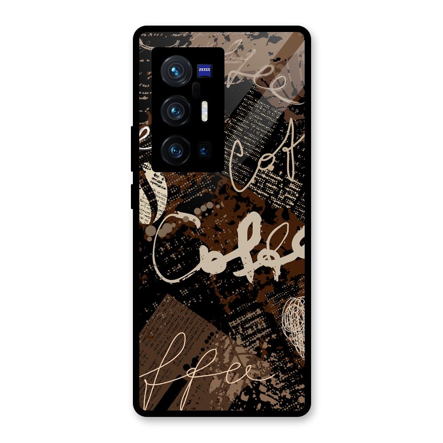 Coffee Scribbles Glass Back Case for Vivo X70 Pro Plus