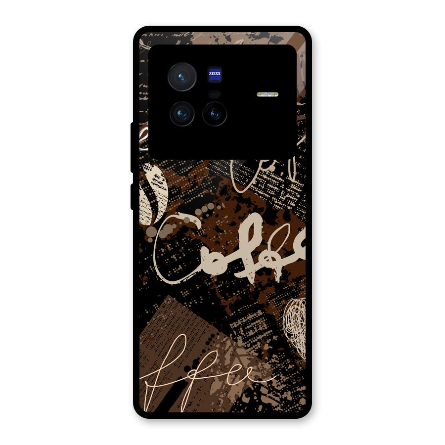 Coffee Scribbles Glass Back Case for Vivo X80