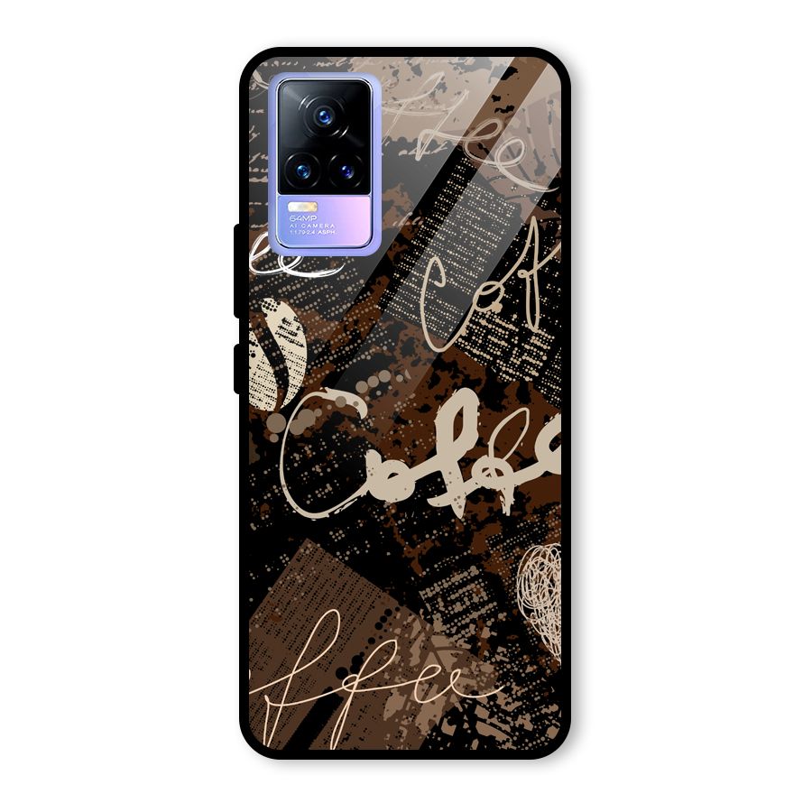 Coffee Scribbles Glass Back Case for Vivo Y73