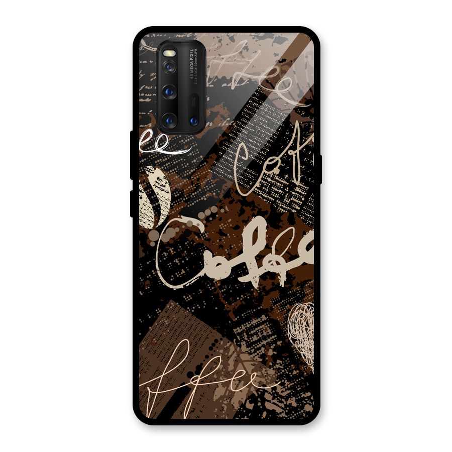 Coffee Scribbles Glass Back Case for Vivo iQOO 3