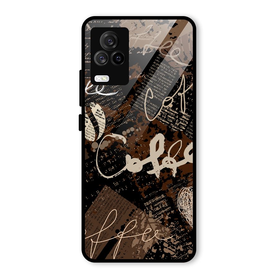 Coffee Scribbles Glass Back Case for Vivo iQOO 7 Legend 5G