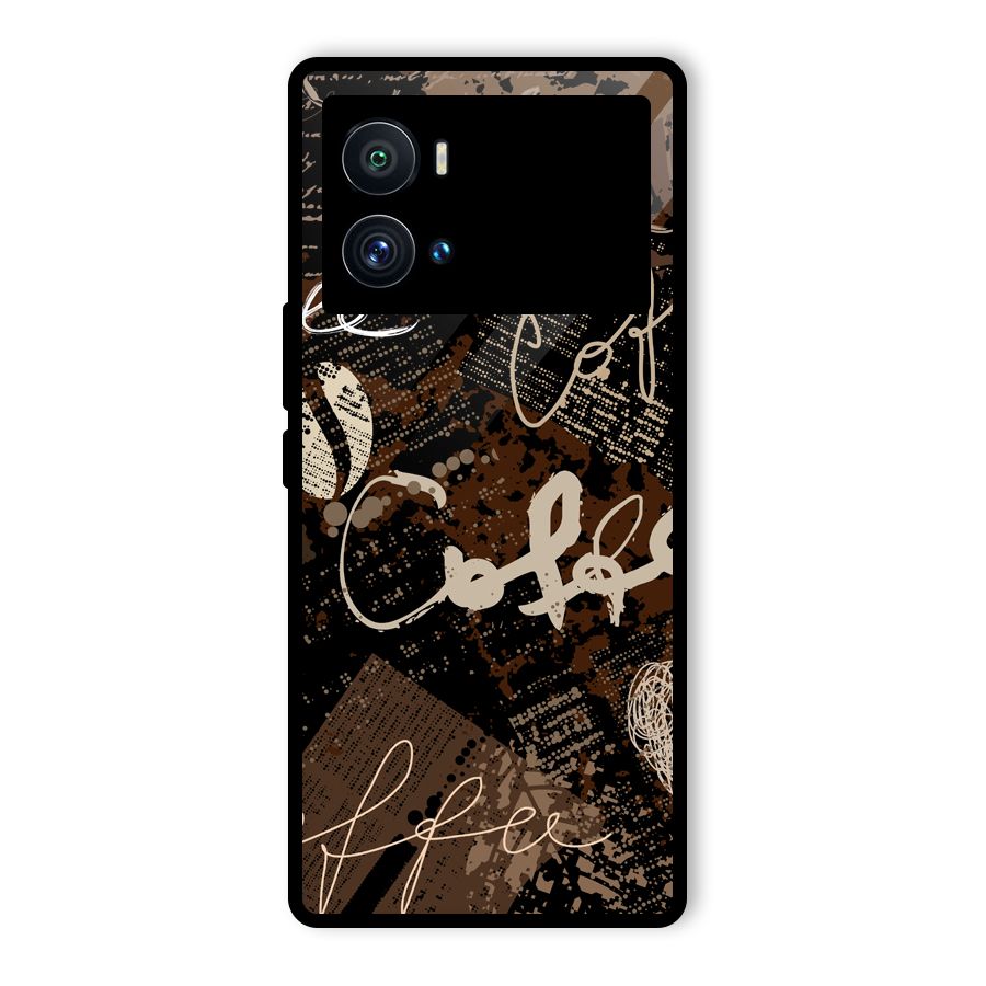 Coffee Scribbles Glass Back Case for Vivo iQOO 9 Pro