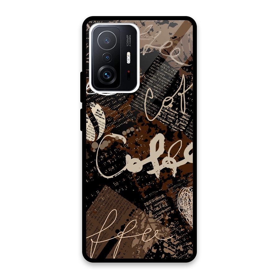Coffee Scribbles Glass Back Case for Xiaomi 11T Pro