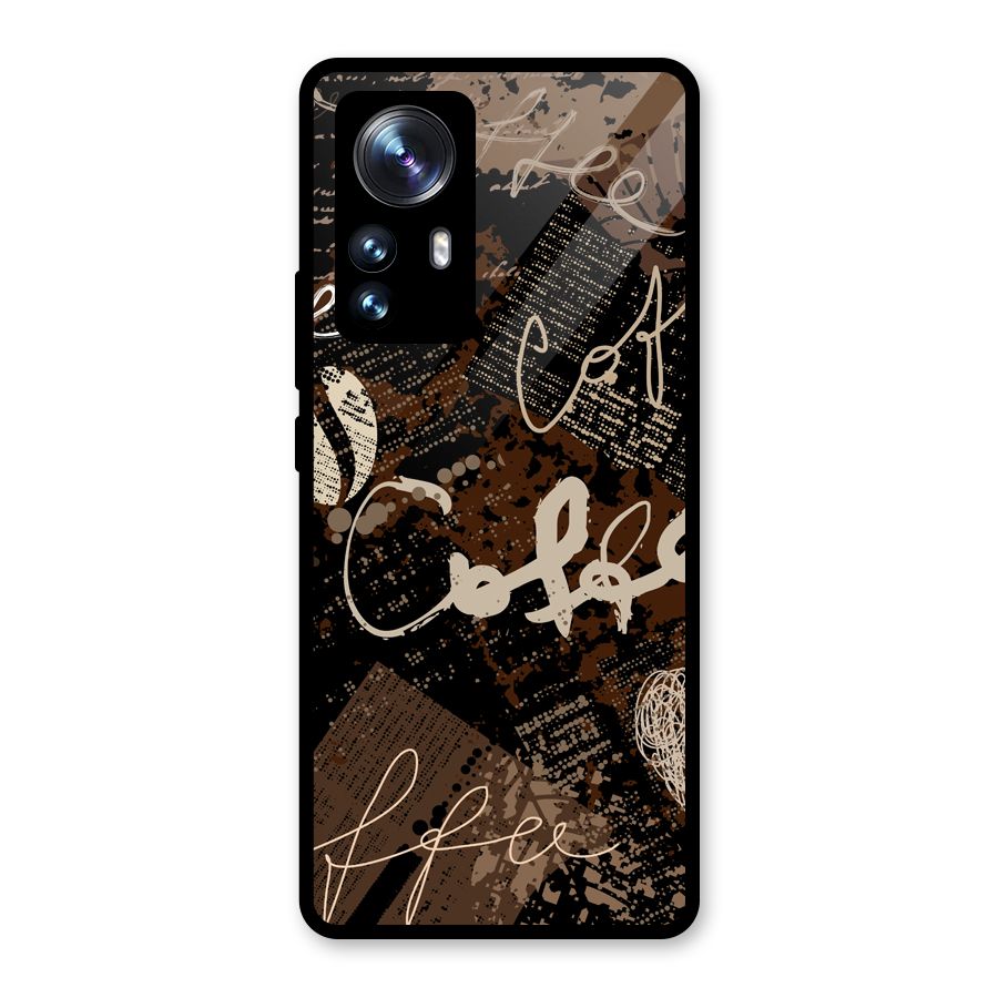 Coffee Scribbles Glass Back Case for Xiaomi 12 Pro