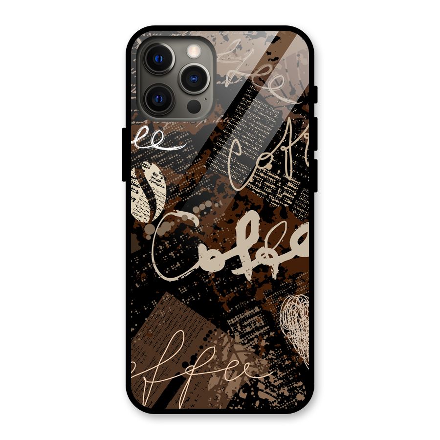 Coffee Scribbles Glass Back Case for iPhone 12 Pro Max