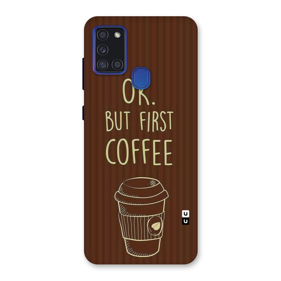Coffee Stripes Back Case for Galaxy A21s