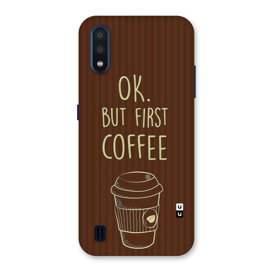 Coffee Stripes Back Case for Galaxy M01