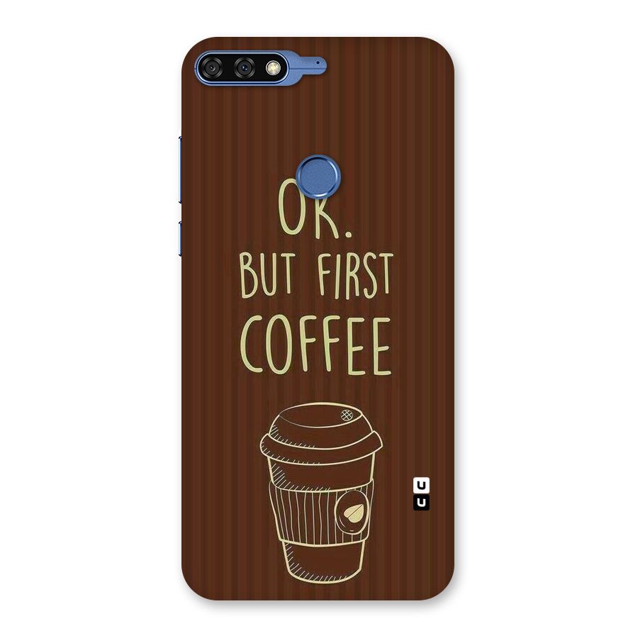 Coffee Stripes Back Case for Honor 7C