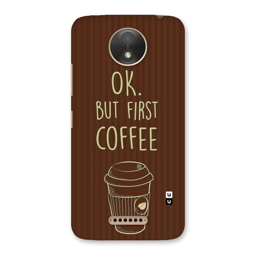 Coffee Stripes Back Case for Moto C Plus