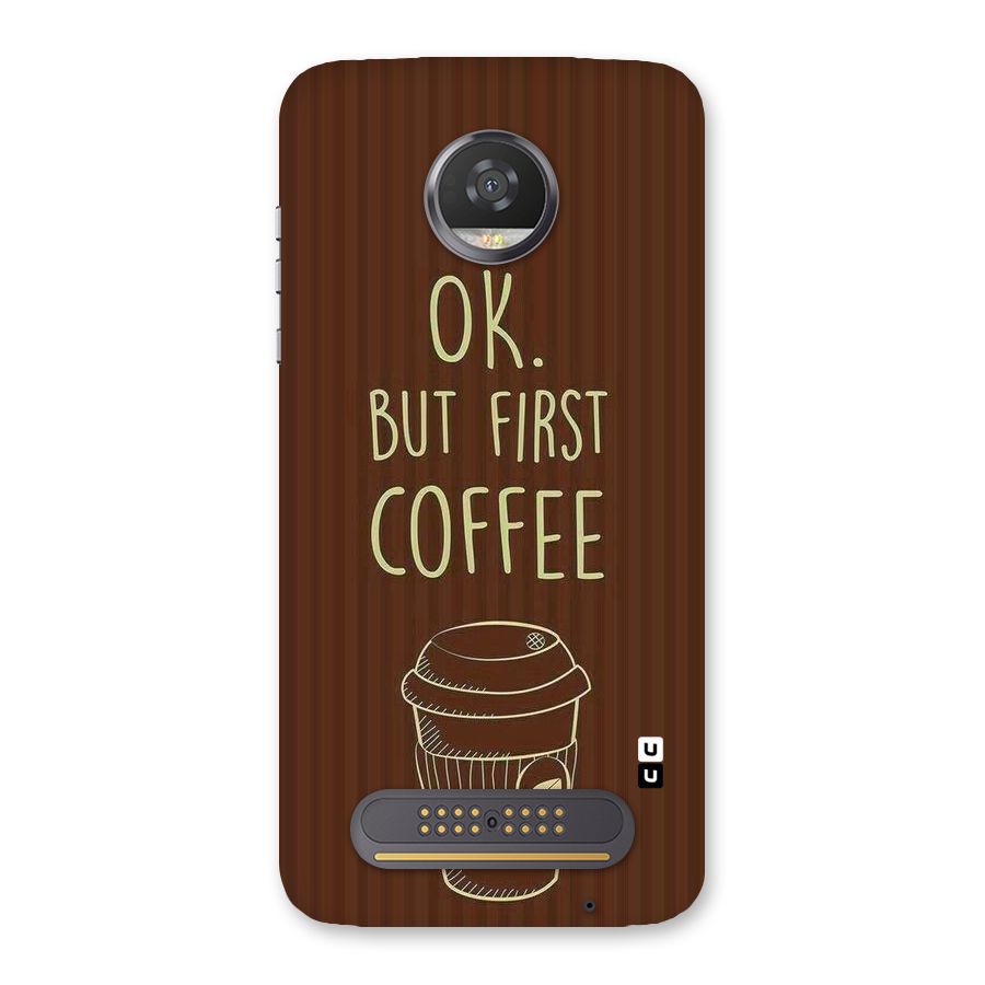 Coffee Stripes Back Case for Moto Z2 Play