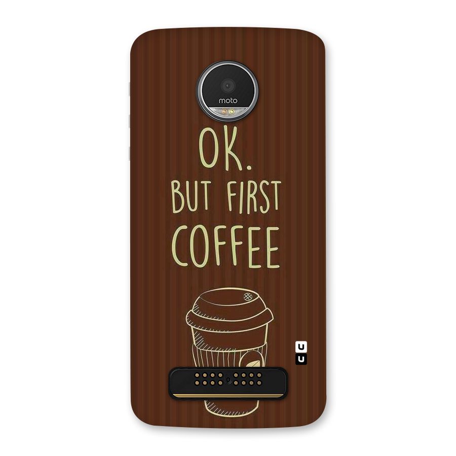 Coffee Stripes Back Case for Moto Z Play