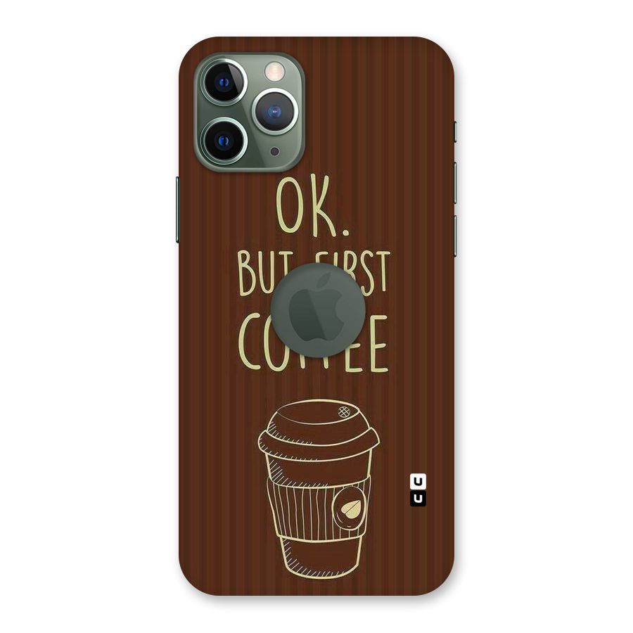 Coffee Stripes Back Case for iPhone 11 Pro Logo  Cut