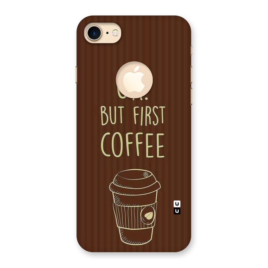 Coffee Stripes Back Case for iPhone 7 Logo Cut