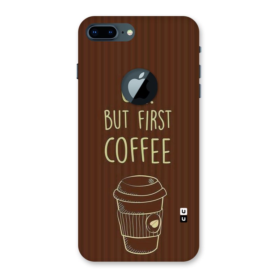 Coffee Stripes Back Case for iPhone 7 Plus Logo Cut