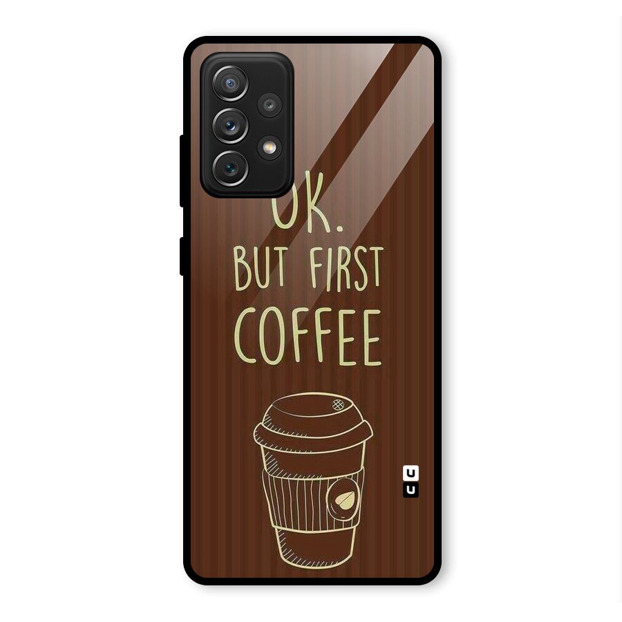 Coffee Stripes Glass Back Case for Galaxy A72