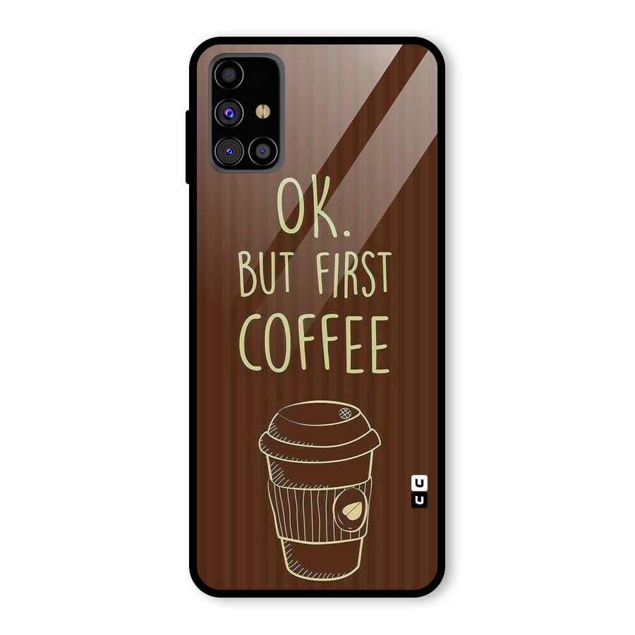 Coffee Stripes Glass Back Case for Galaxy M31s