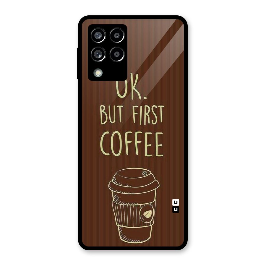 Coffee Stripes Glass Back Case for Galaxy M53 5G