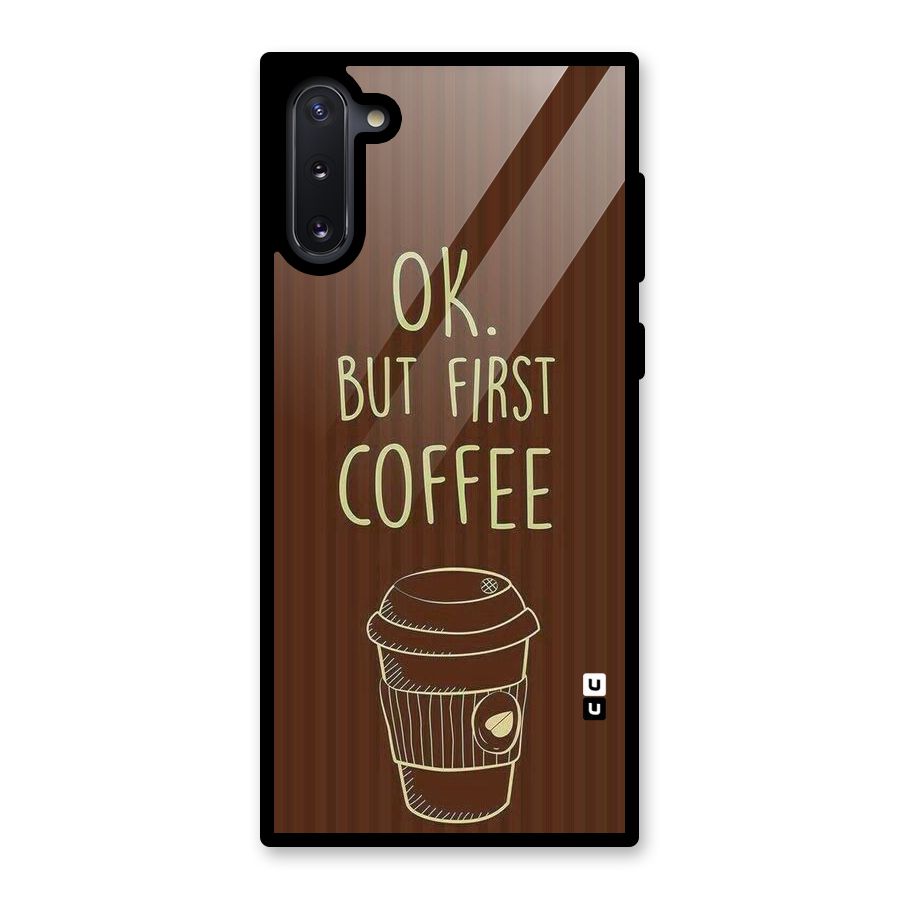 Coffee Stripes Glass Back Case for Galaxy Note 10