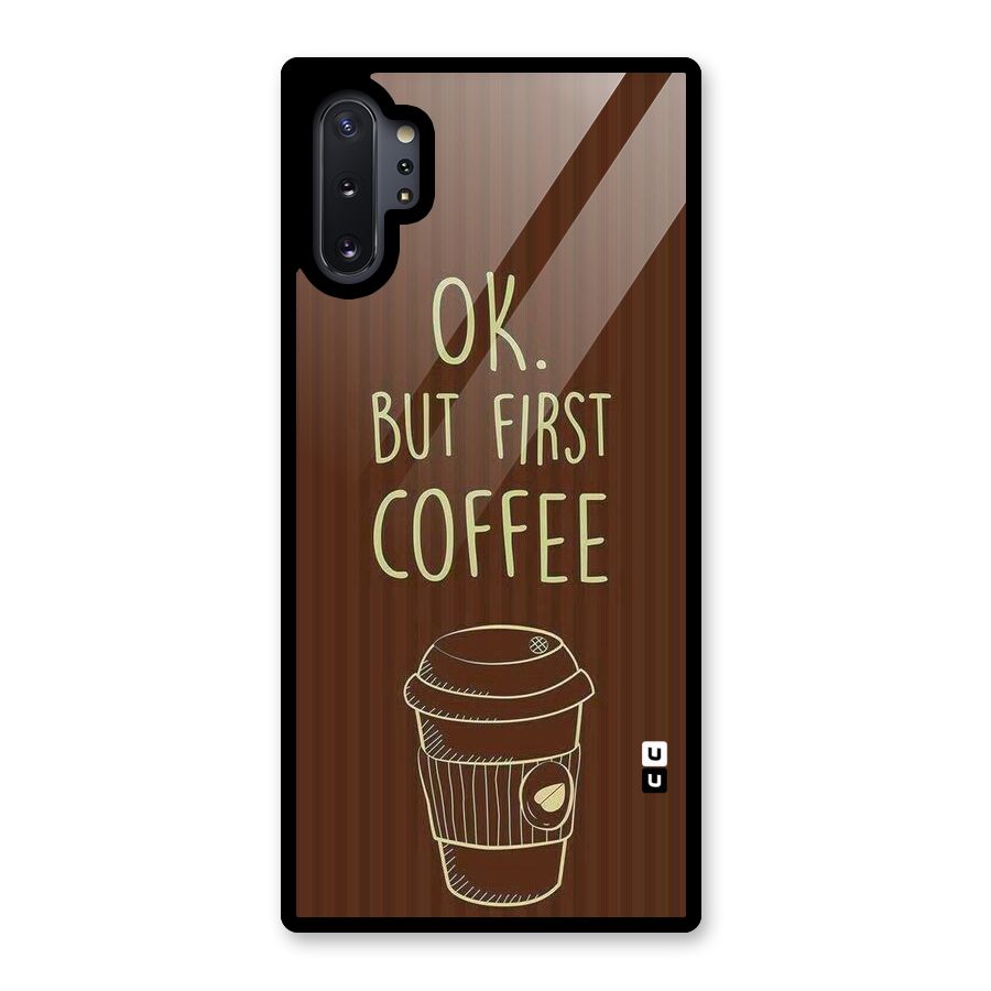Coffee Stripes Glass Back Case for Galaxy Note 10 Plus