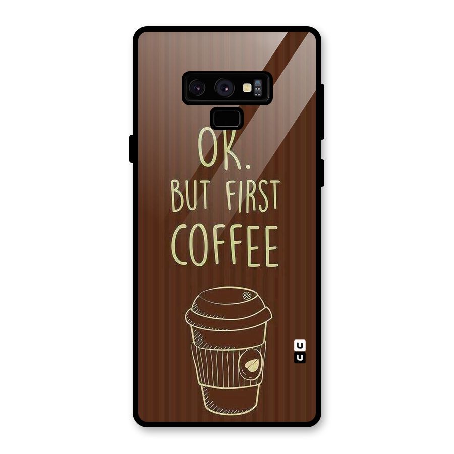 Coffee Stripes Glass Back Case for Galaxy Note 9