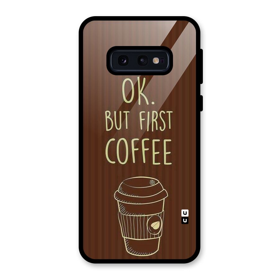 Coffee Stripes Glass Back Case for Galaxy S10e