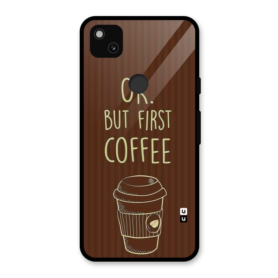 Coffee Stripes Glass Back Case for Google Pixel 4a