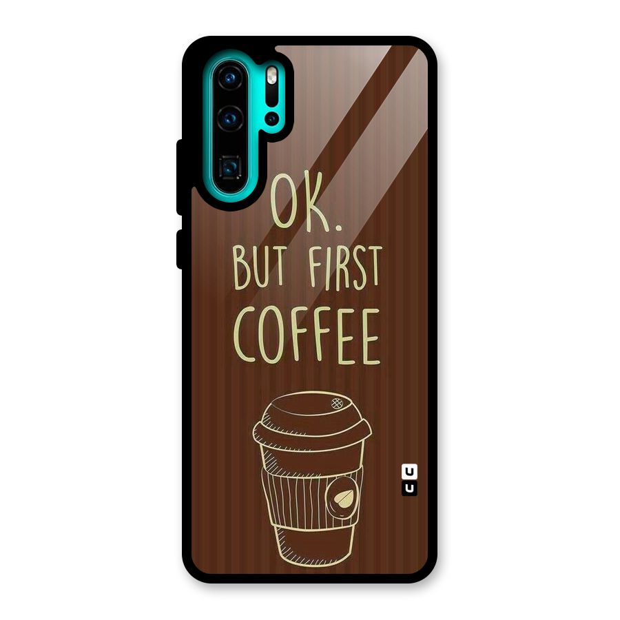 Coffee Stripes Glass Back Case for Huawei P30 Pro