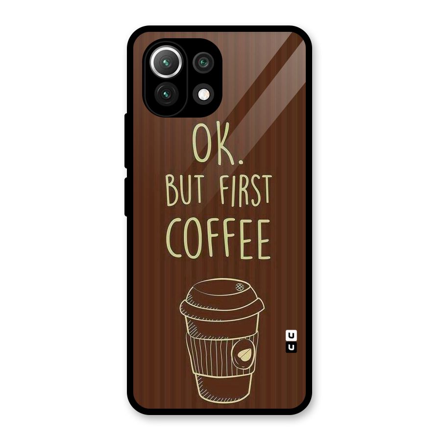 Coffee Stripes Glass Back Case for Mi 11 Lite