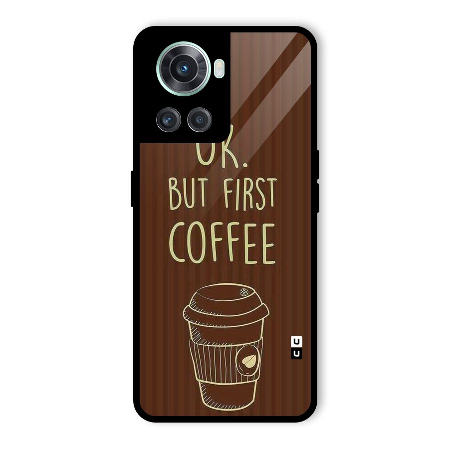 Coffee Stripes Glass Back Case for OnePlus 10R
